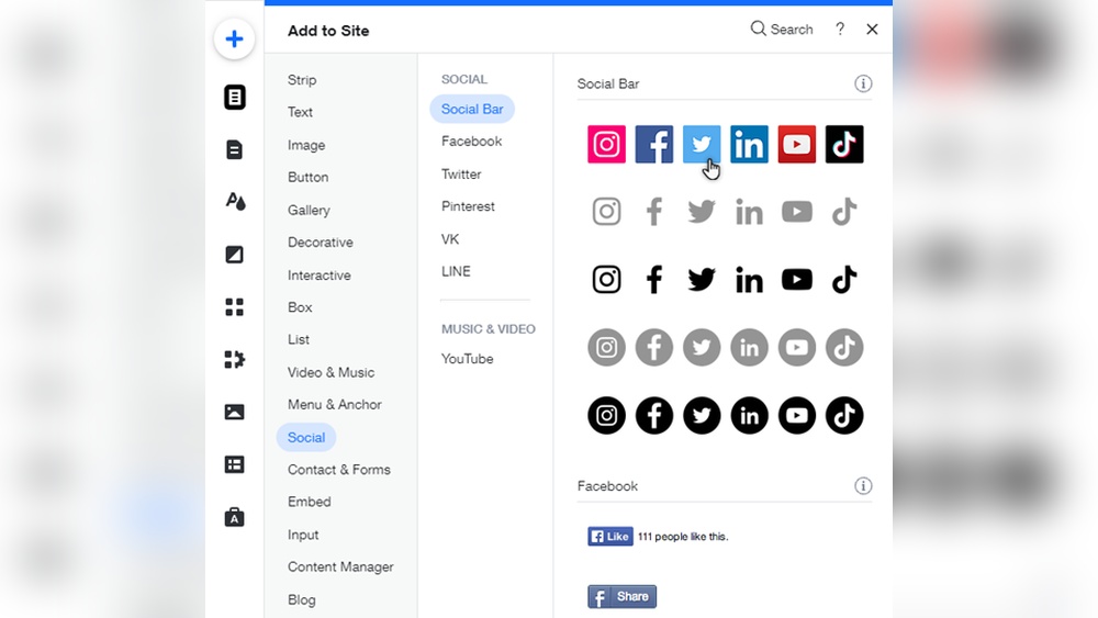 How to Add Social Media Links in Wix